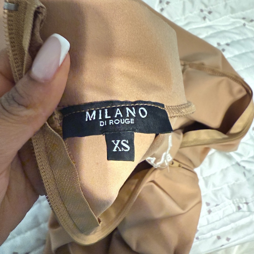 Milano Di Rouge Tan Midi Dress